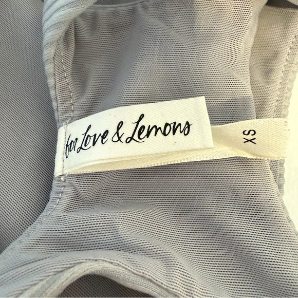 For Love and Lemons Gray Keyhole Cutout Front Ribbed Bodysuit XS 23072 - Picture 6 of 11